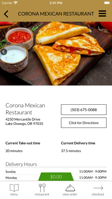Corona Mexican Restaurant Screenshot