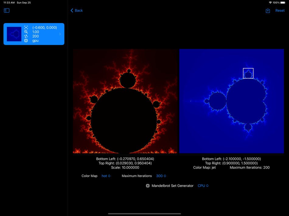 #3. Mandelbrot Navigator 2 (macOS) Podle: Jae-Seung Lee