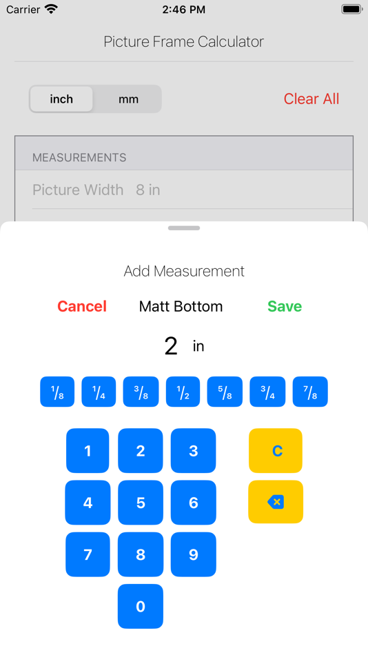 #3. Picture Frame Calculator (iOS) 由: Paul Robbins
