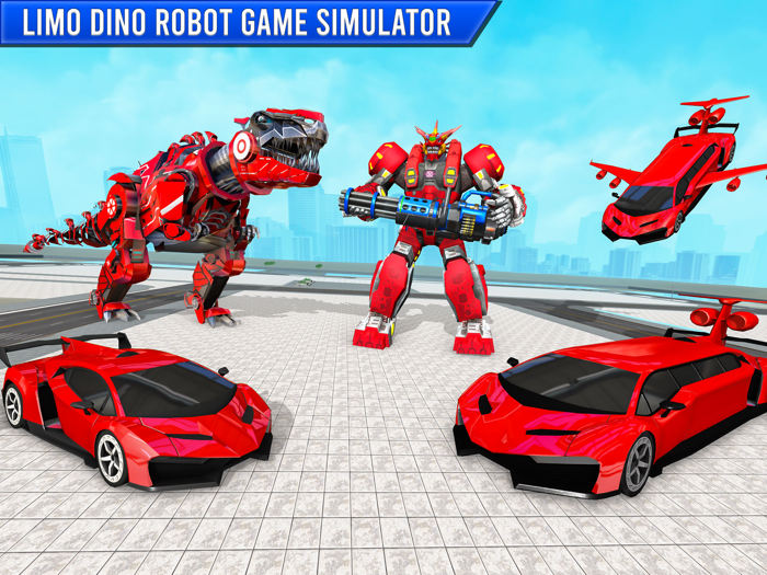 Dino Robot Transform Limo Car