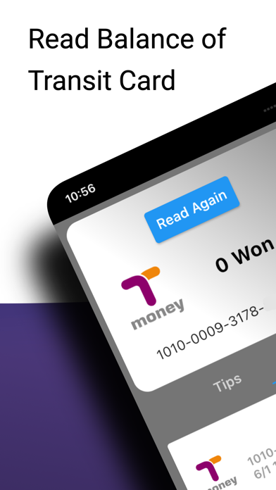 Transportation card balance Screenshot