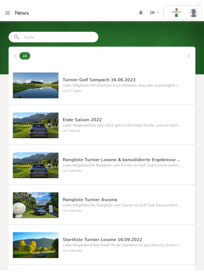 Porsche Green Club App