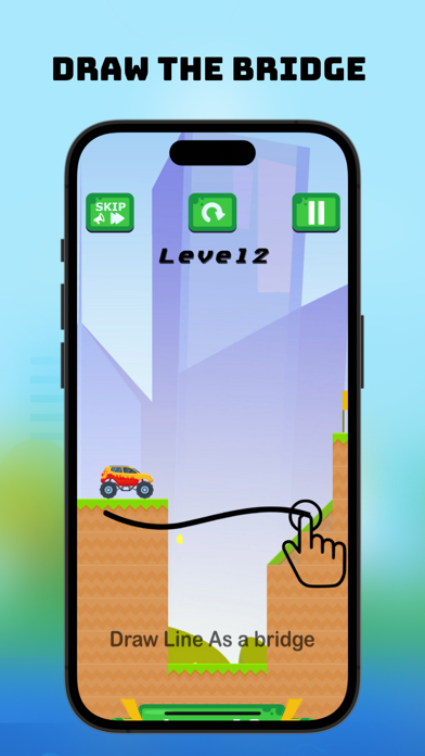 Draw The Bridge Race Car Game Screenshot on iOS