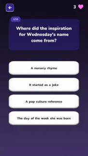 wednesday trivia game iphone screenshot 2