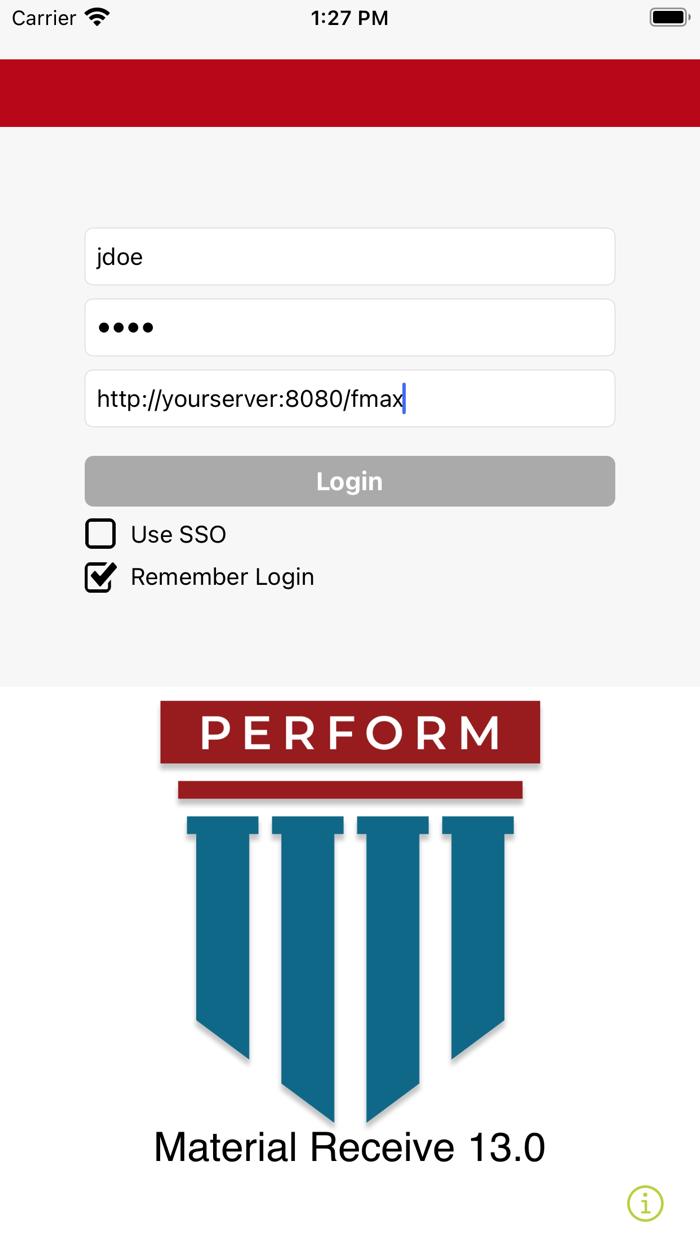 Perform 13.0 Material Receive