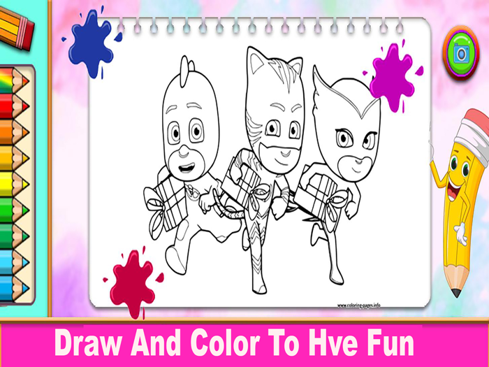 P j Super Heroes Coloring