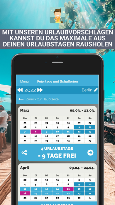 Feiertage & Schulferien Screenshot