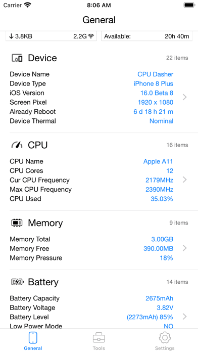 CPU Dasher Mobile Master Tools Screenshot