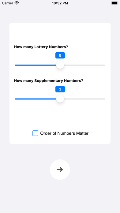 Lottery Number Generator (AI) Screenshot