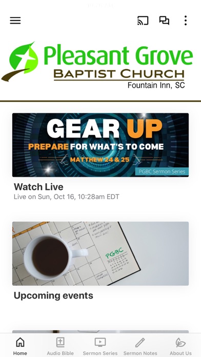 Screenshot 1 of Pleasant Grove Baptist FI App