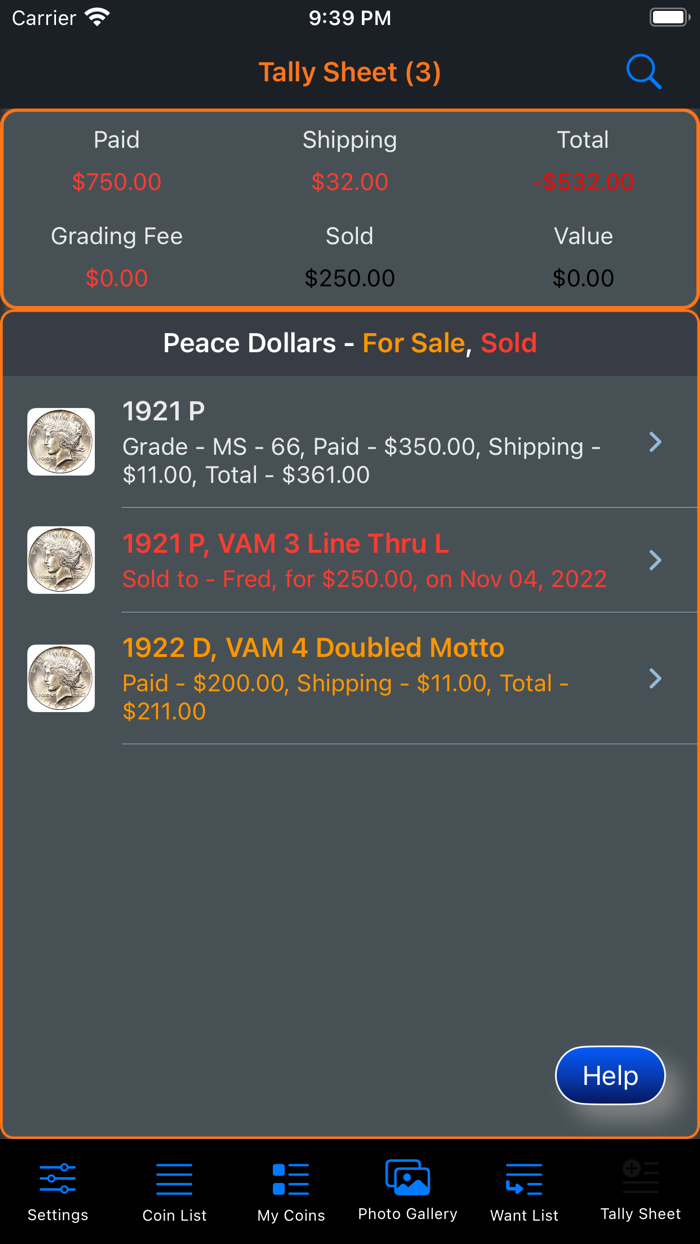 Peace Dollar Collection