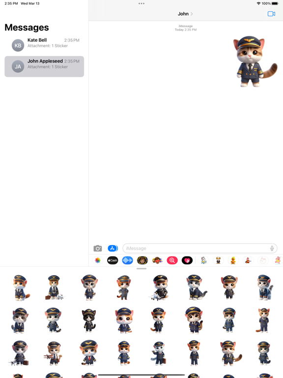 Screenshot #4 pour Pilot Kitten Stickers