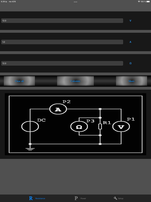 Ohm'sLawCalc iPad app afbeelding 4
