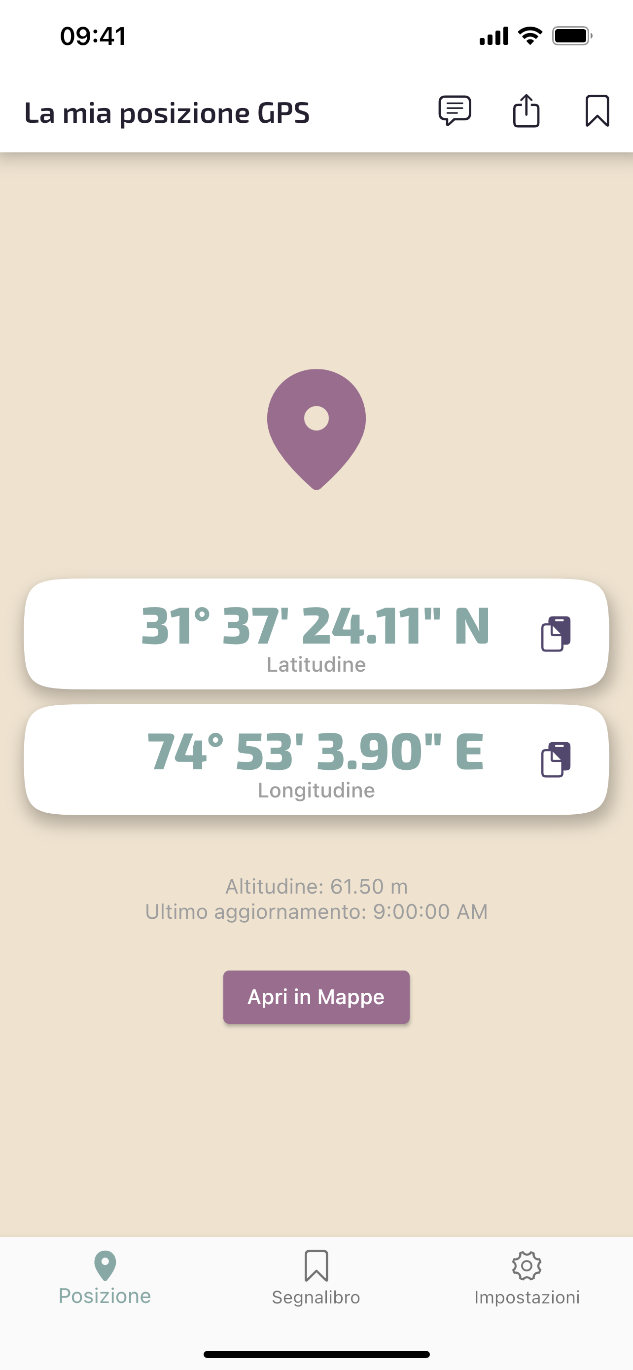 Trova le mie coordinate GPS