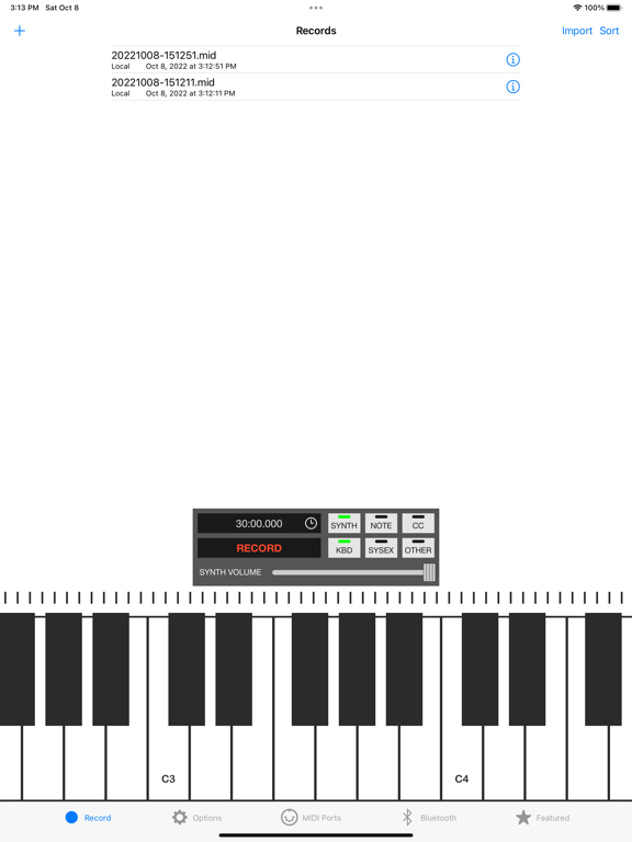 Screenshot #4 pour MIDI Recorder with E.Piano