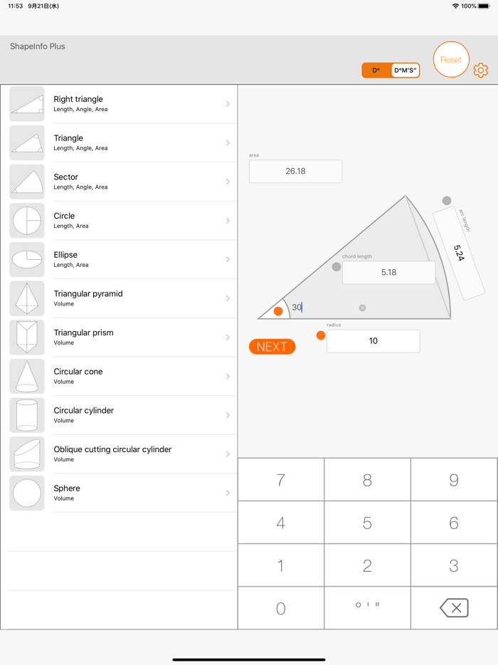 Figure calculator ShapeInfo