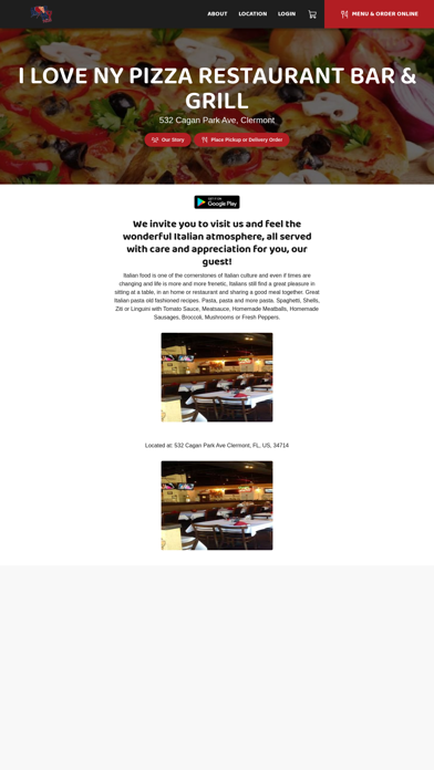I Love NY Pizza Restaurant Screenshot