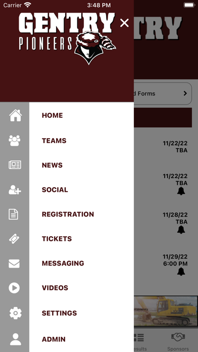 Gentry High School Athletics Screenshot