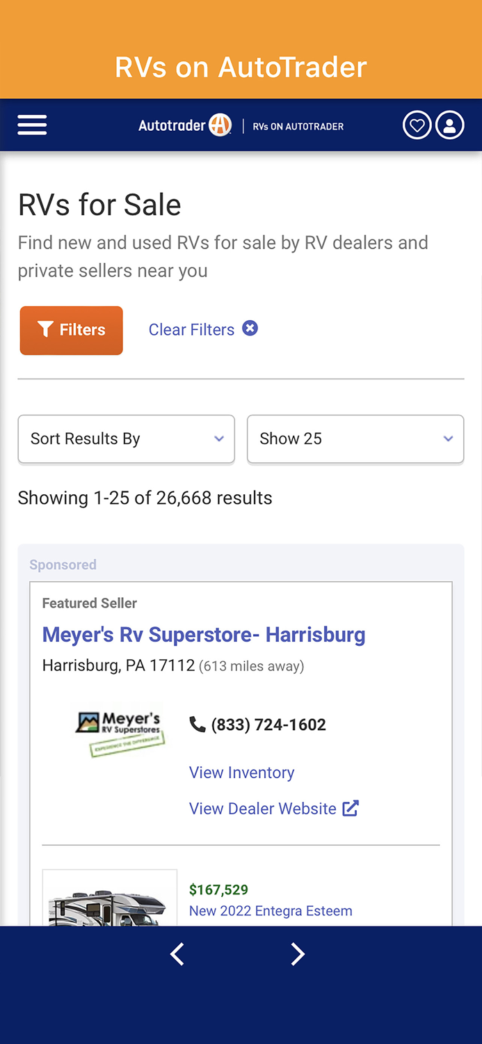 RVs on Autotrader