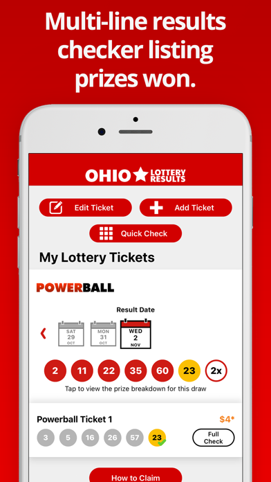 Ohio Lottery Numbers Screenshot