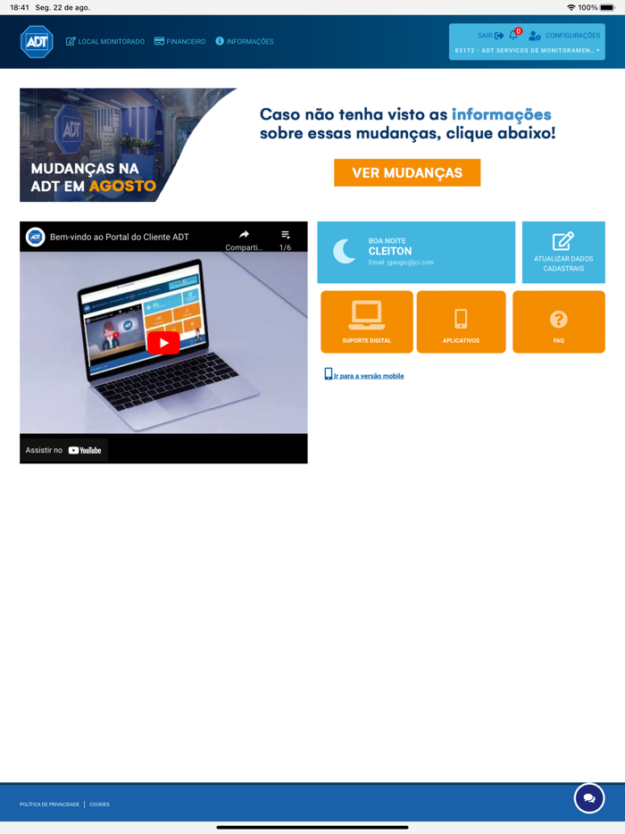 Portal do Cliente ADT