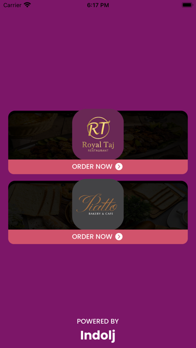 Royal Taj Restaurant Screenshot