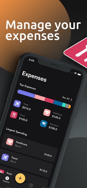Captura de pantalla del rastreador de gastos de gastos de dinero