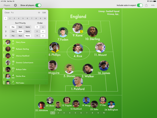 Lineup - Football Squad iPad app afbeelding 2