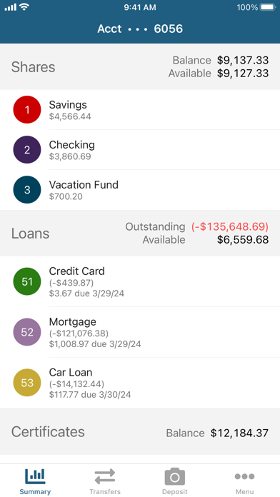 SEG Federal Credit Union Screenshot
