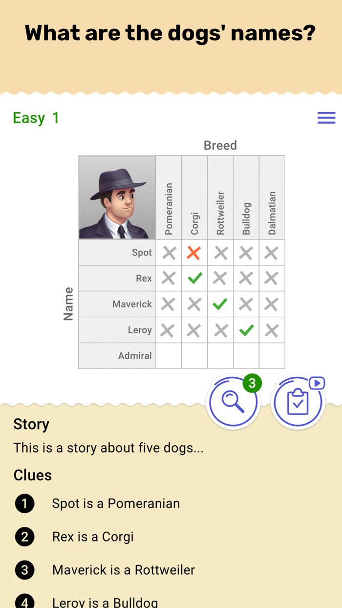 Cross Logic Puzzle Game