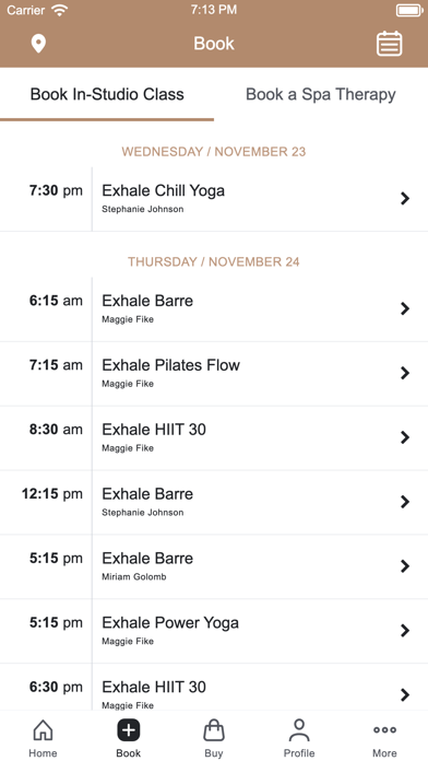 exhale mind body spa screenshot 2