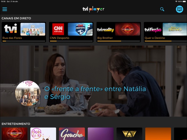 Emissão em directo na app TVI Reality disponível fora de Portugal