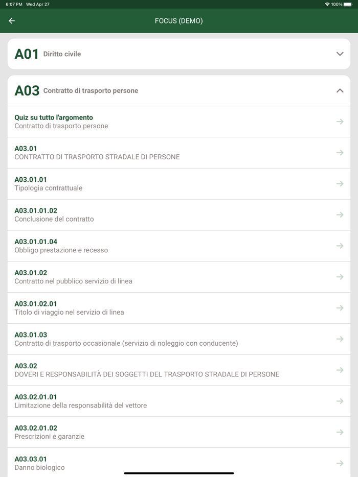 Quiz Trasporto Persone