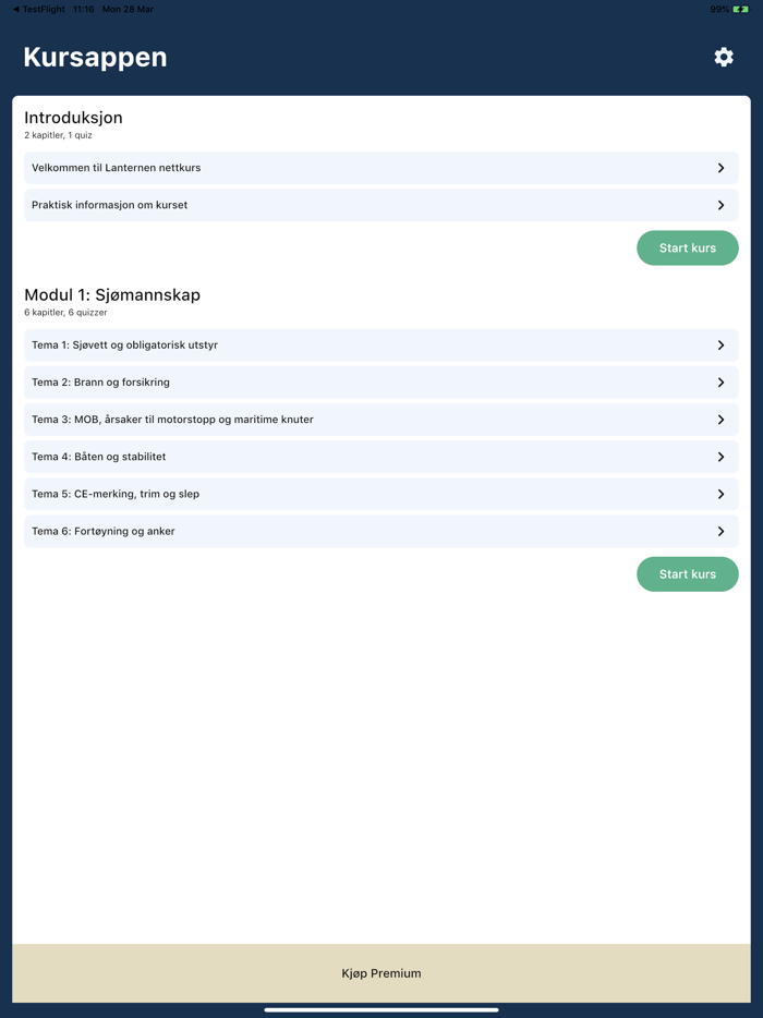 Båtførerprøven - Kursappen
