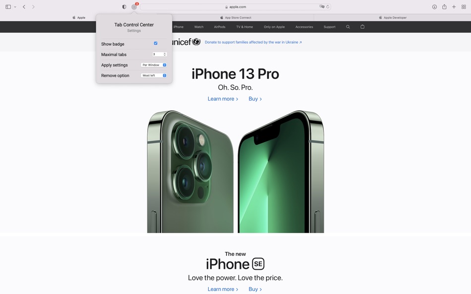 #1. Tab Control Center (macOS) 由: Robin Lieb