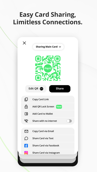 Pop It - E-Business Card Screenshot