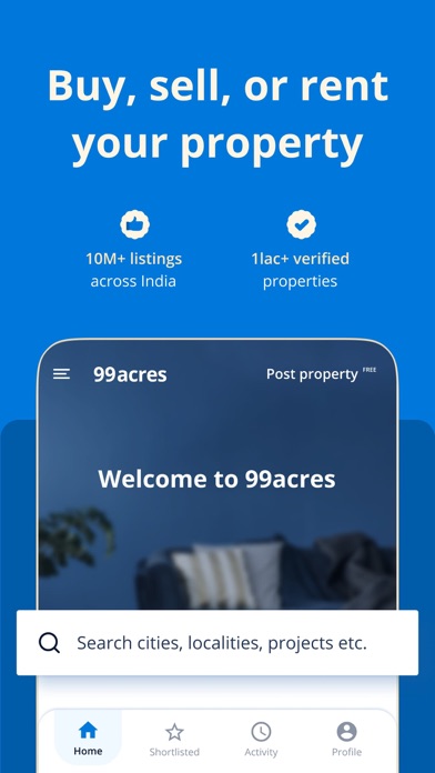 99acres - Property Search Screenshot