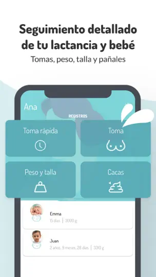 Captura de pantalla de LactApp en iPhone 2