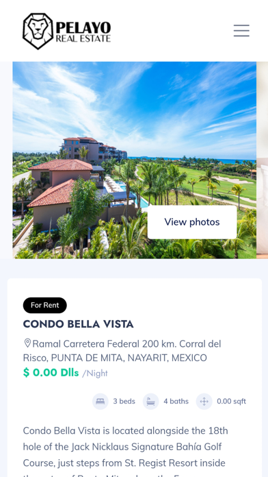 Pelayo Real Estate Screenshot