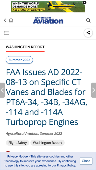 Agricultural Aviation Magazine Screenshot