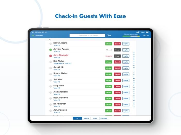 Attendance Live Check-in