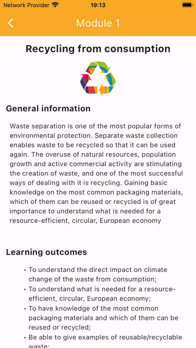 Circular Economy Awareness App Screenshot