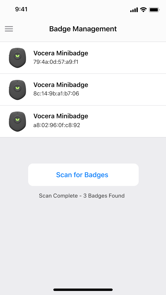 Vocera Mobile Badge Utility