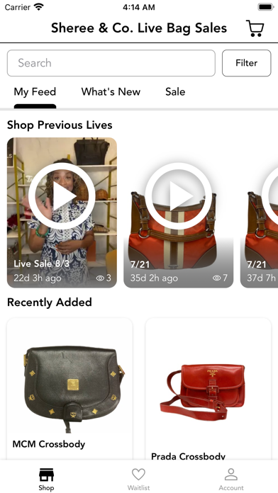 Sheree & Co. Live Bag Sales Screenshot