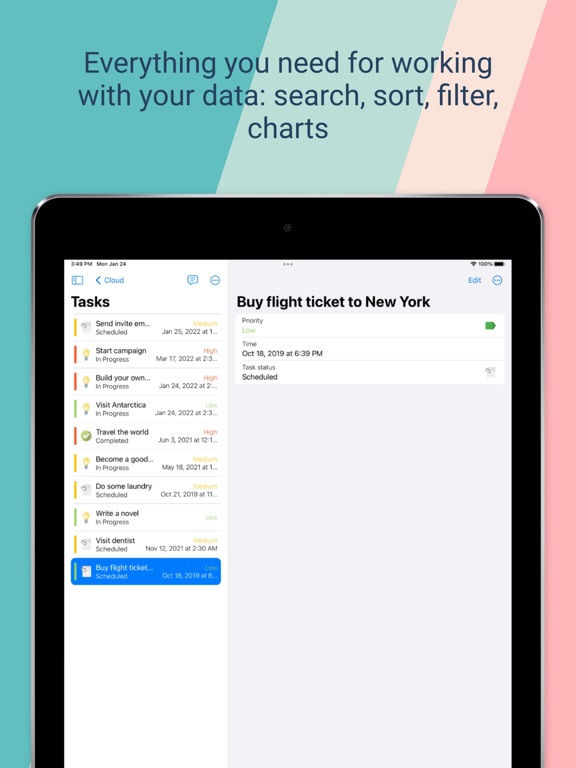 Memento Database iPad screenshot 2 - Productivity app