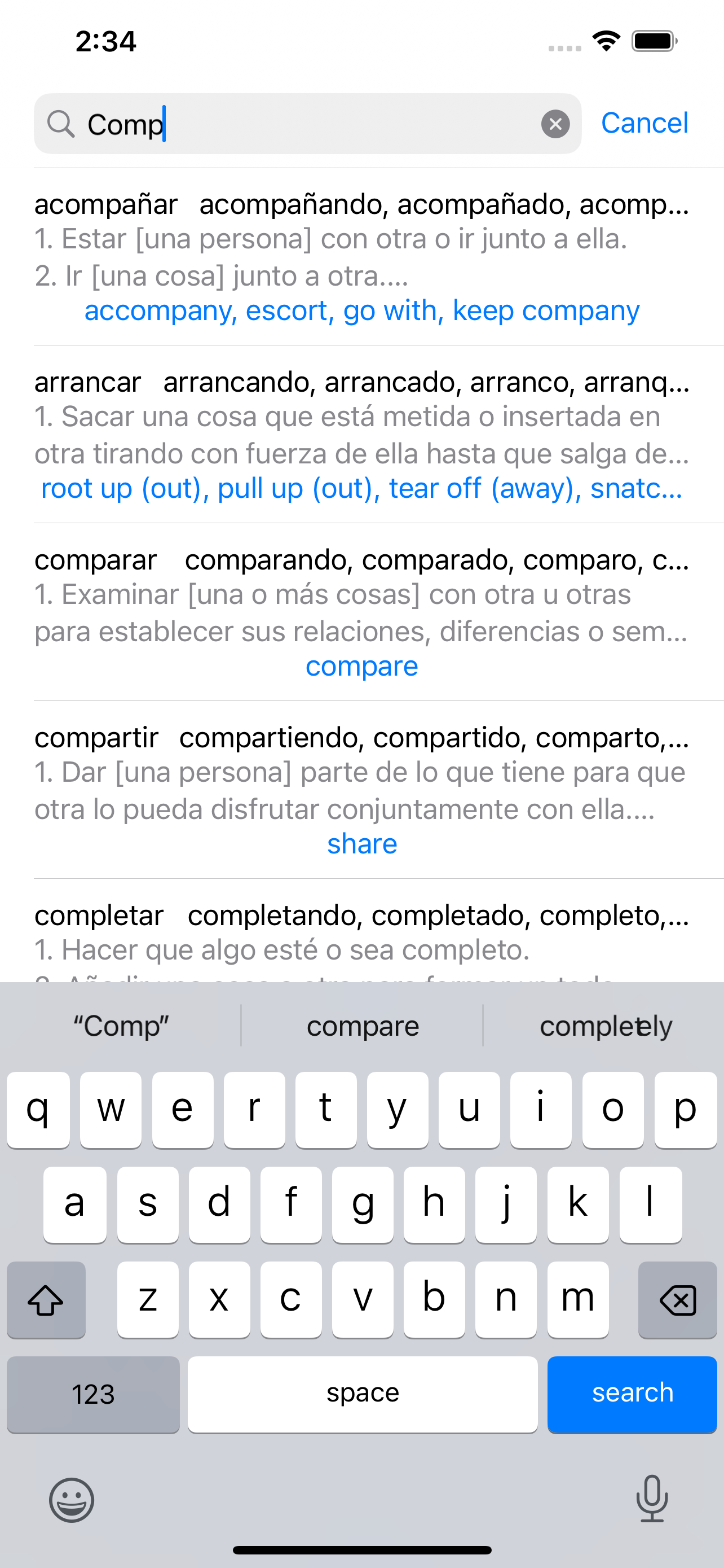 Verbos Español