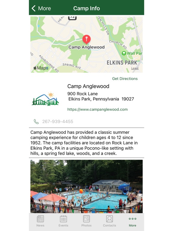 Camp Anglewood iPad screenshot 1 - Lifestyle app