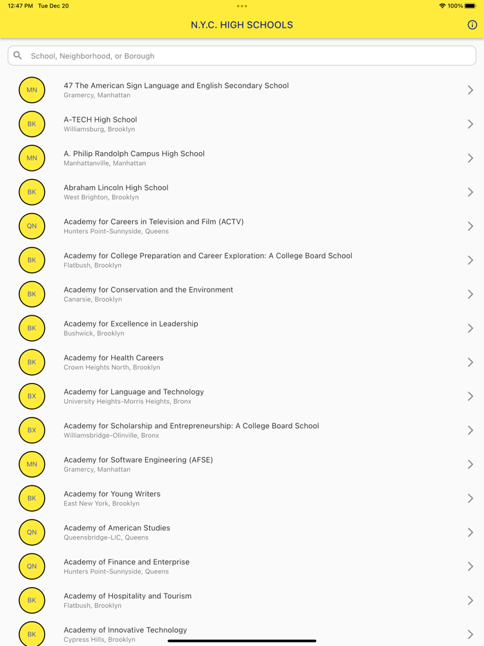 NYC H.S. Information