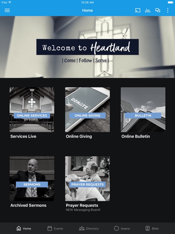 Heartland Free Church iPad screenshot 1 - Lifestyle app