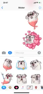 Water Pug Dog Funny Stickers screenshot #3 for iPhone